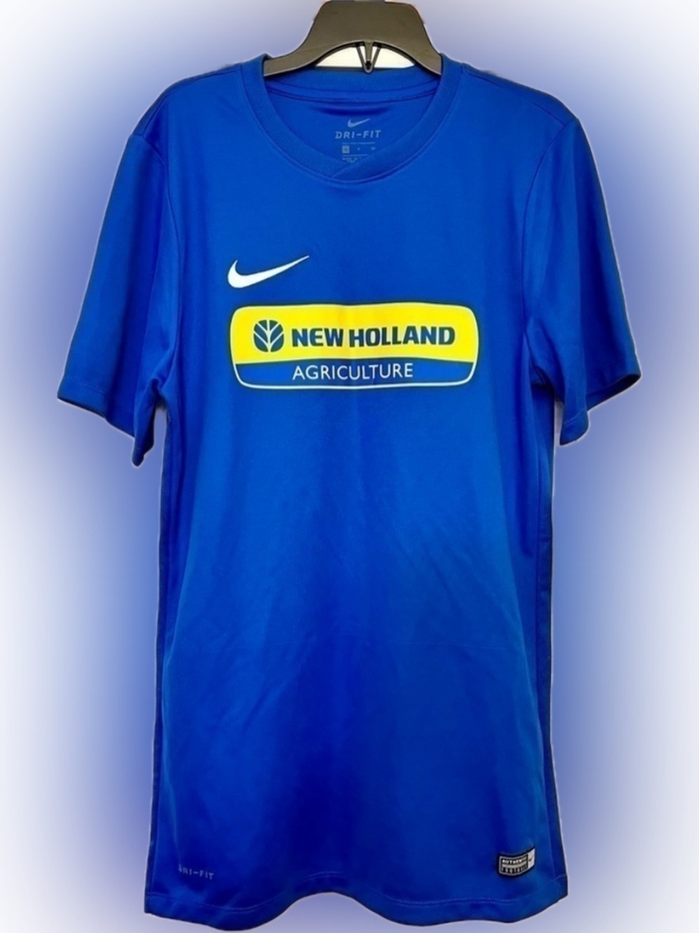 Nike x New Holland Agriculture Blue Dri-Fit Tee Shirt Men’s Size Small S NWT